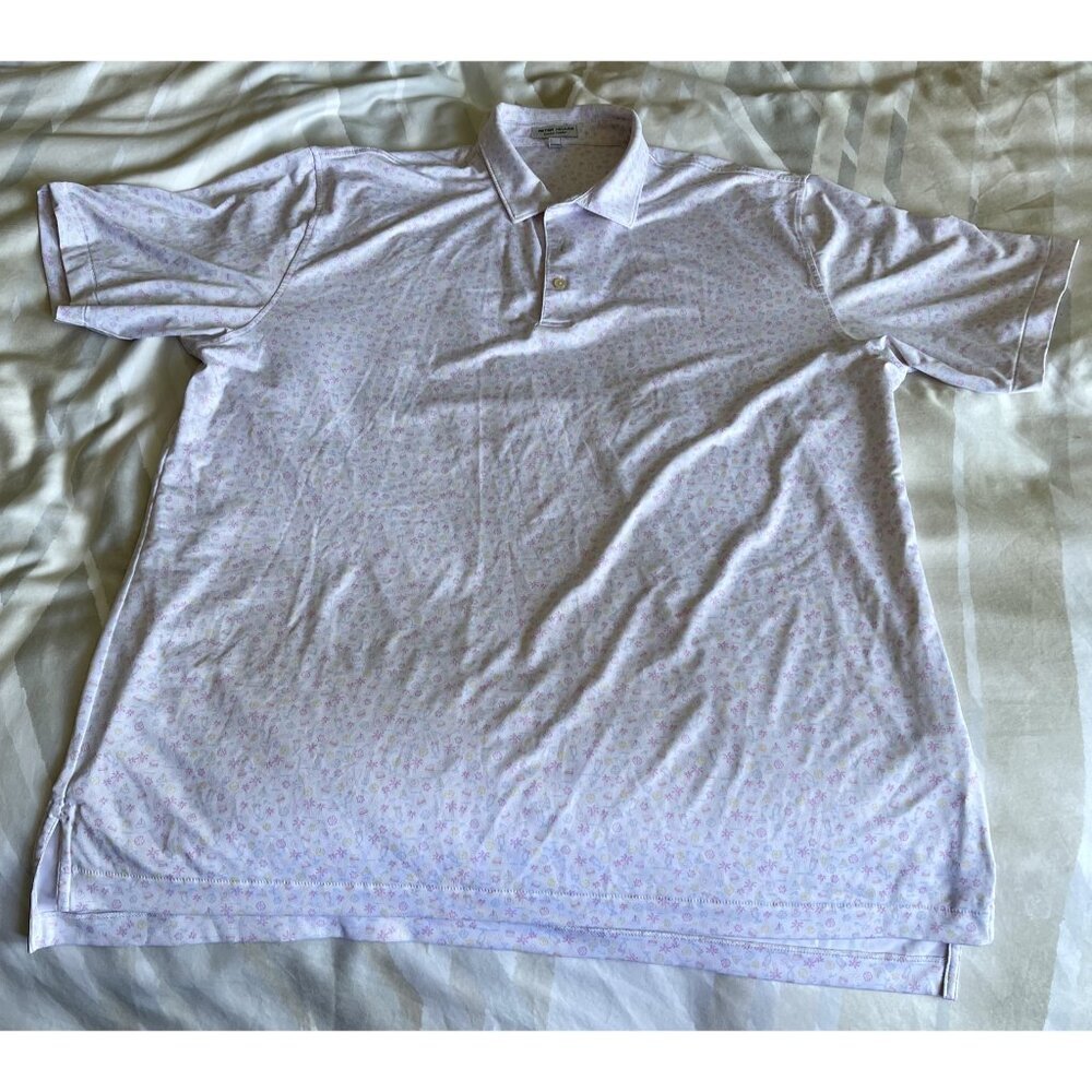 Peter Millar XL Polo Summer Comfort White Beach- Excellent